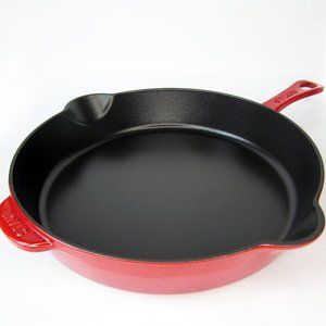 Like new Staub Cast Iron 11-inch Skillet - Cherry #28 Made in France
